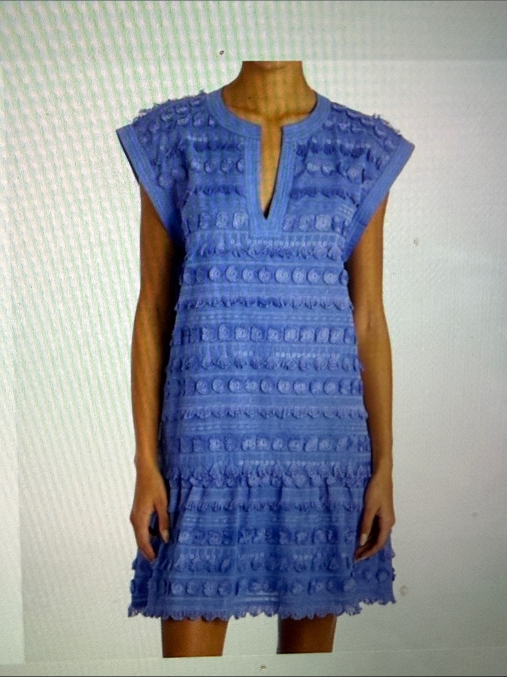 Marie Oliver Herra Periwinkle Fringe-Embellished Tunic